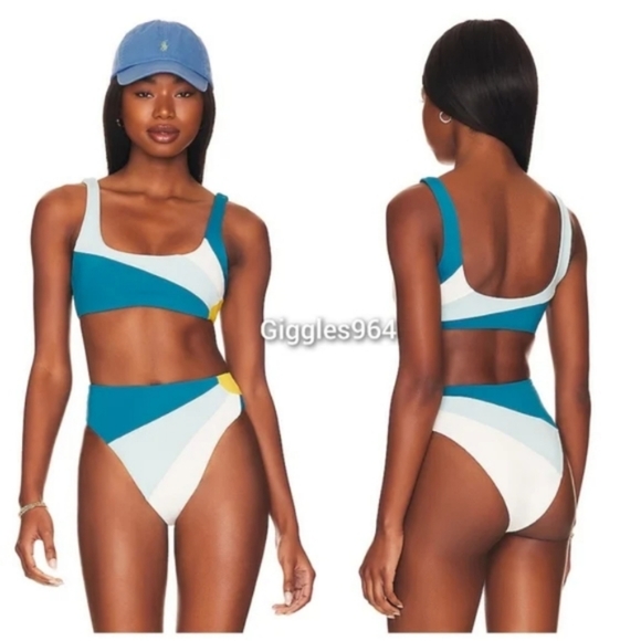 L*Space Lizzie Luca Bikini Set Sunburst Blue - Picture 3 of 10